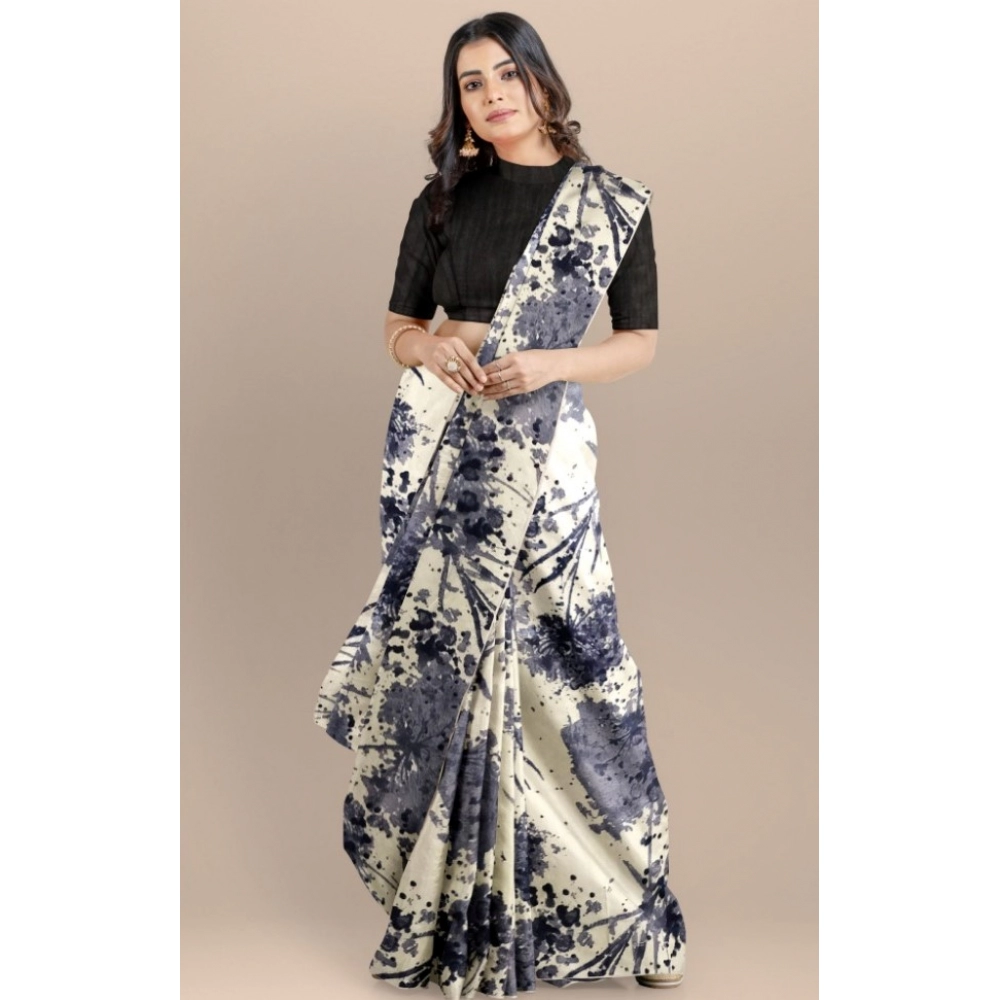 Women's Joya Silk Saree with Blouse (Black, 5-6 Mtrs) - Image 2