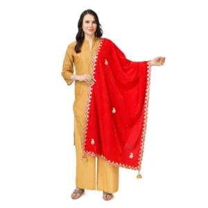 Women's Velvet Gotta Patti Dupatta (Red, Length: 2.25 to 2.50 Mtr)