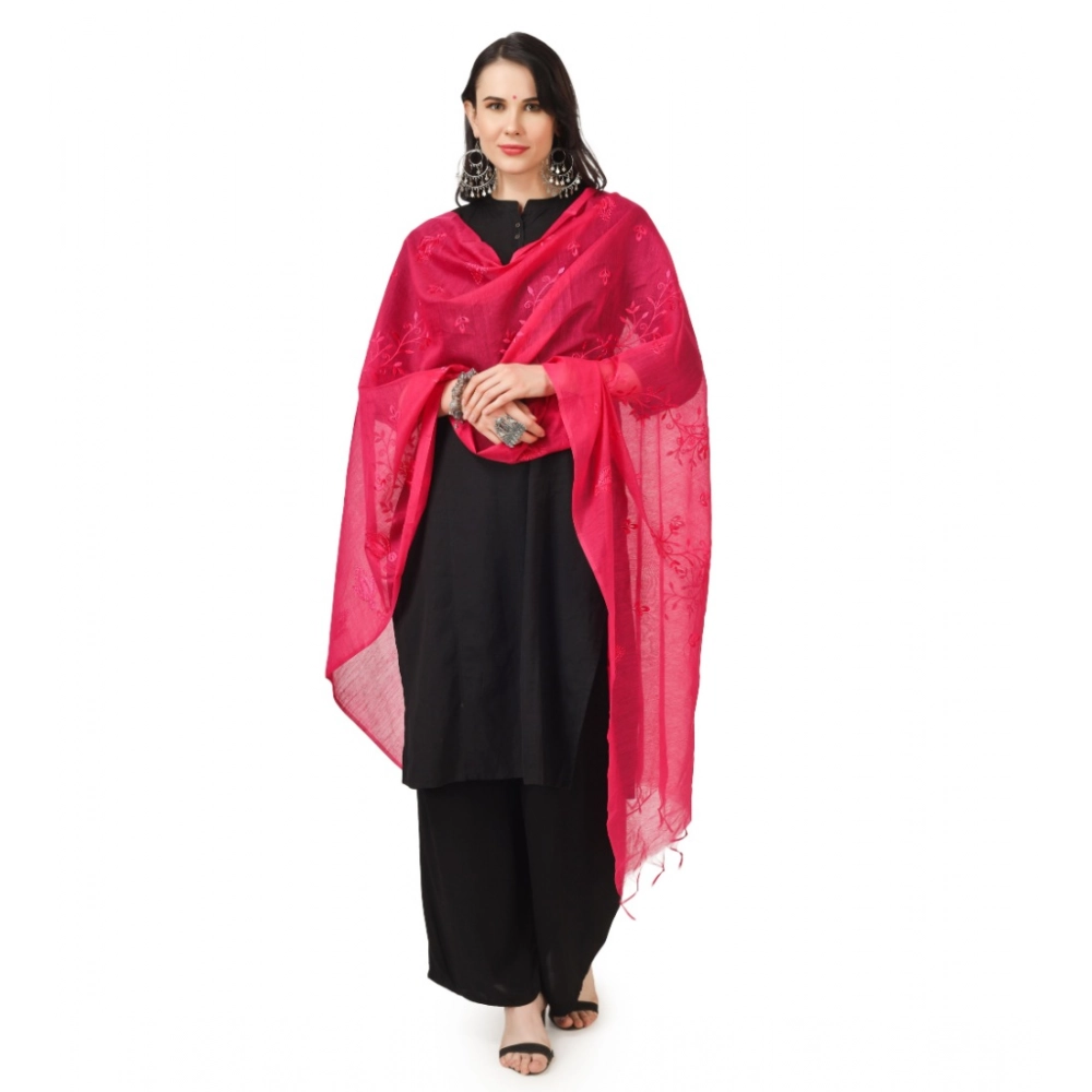 Women's Cotton Embroidered Dupatta (Maroon, Length: 2.25 to 2.50 Mtr) - Image 5