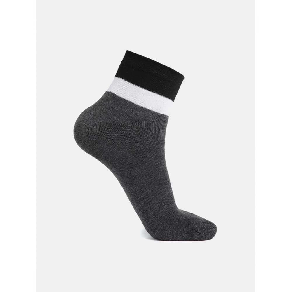 5 Pairs Men's Casual Cotton Blended Solid Ankle length Socks (Assorted) - Image 4