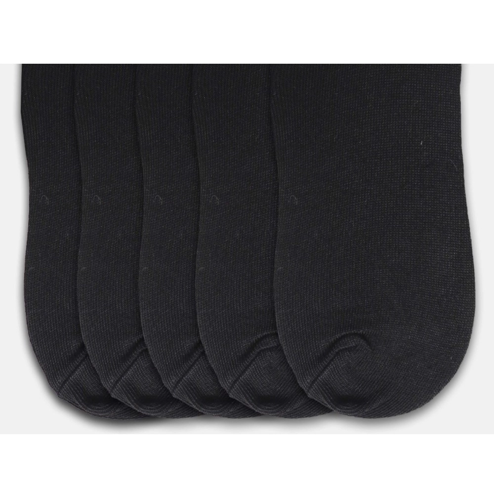 5 Pairs Unisex Casual Cotton Blended Solid Ankle length Socks (Black) - Image 3