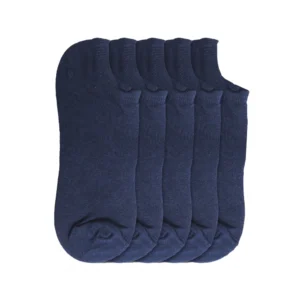 5 Pairs Unisex Casual Cotton Blended Solid Ankle length Socks (Navy)