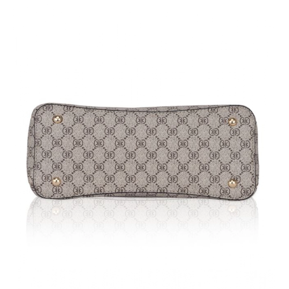 Women's Faux Leather Printed Handbag (Beige) - Image 5
