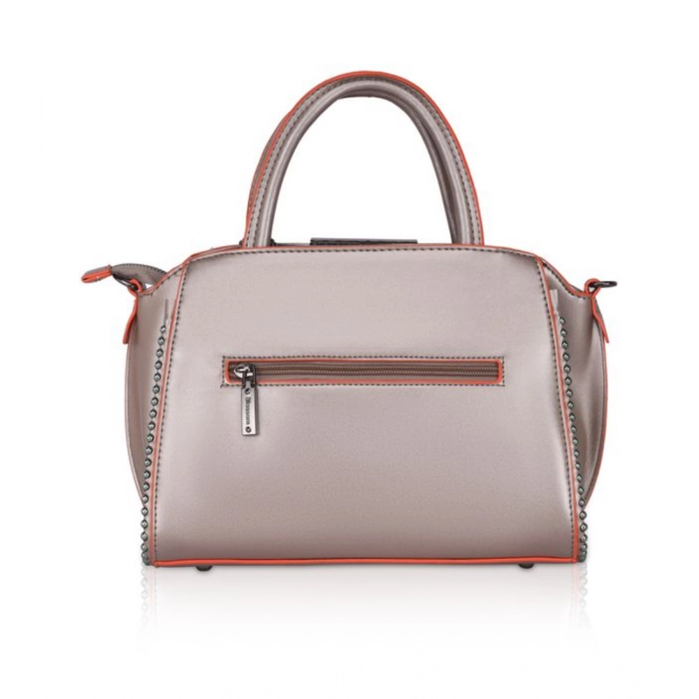 Women's Faux Leather Metal Beads Handbag (Bronze) - Image 4