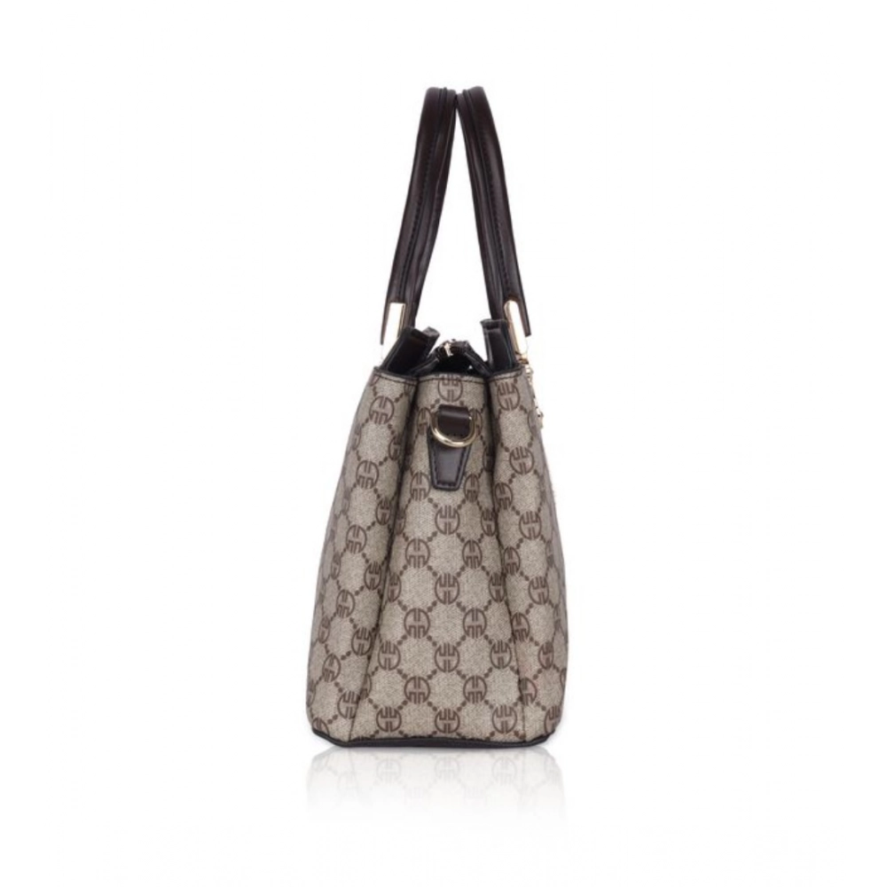Women's Faux Leather Printed Handbag (Coffee) - Image 3