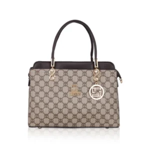 Women's Faux Leather Printed Handbag (Coffee)