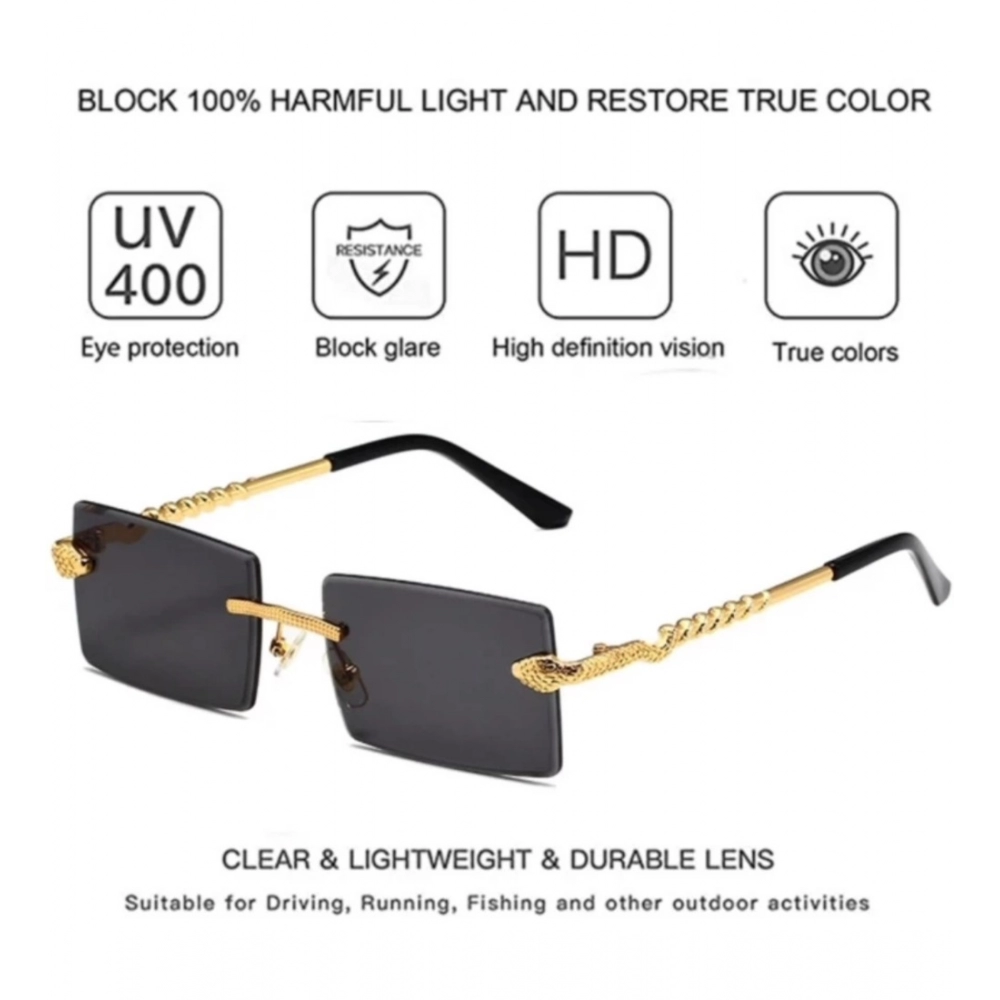 Classic Unisex UV400 Protection Sunglasses (Black) - Image 4