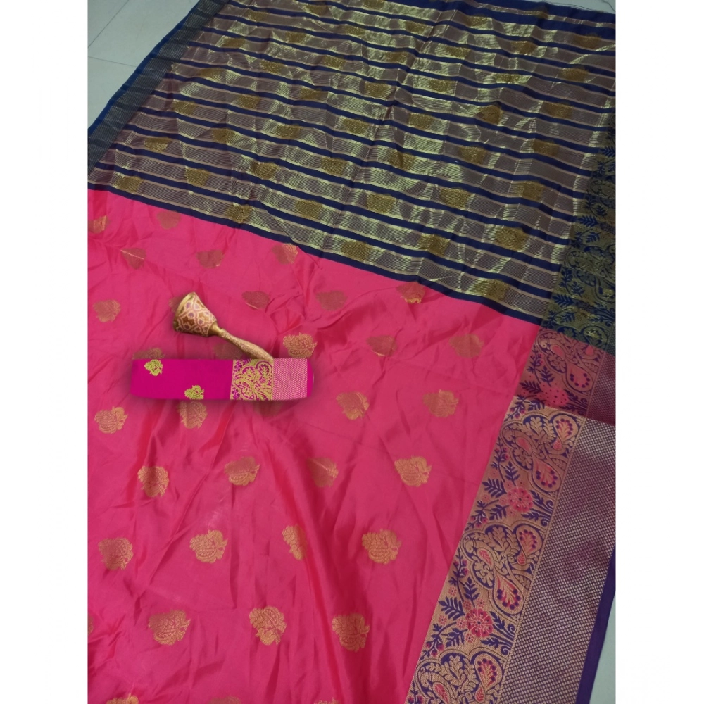 Women's Silk Blend Woven Saree With Unstitched Blouse 5.5Mtr (Multicolor) - Image 2