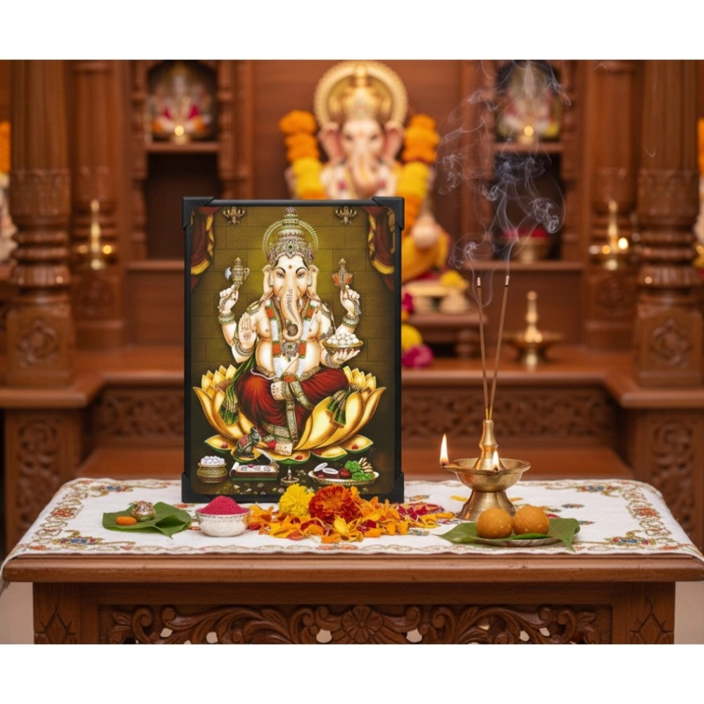 Wooden Lord Ganesha Table Top Devotional Player