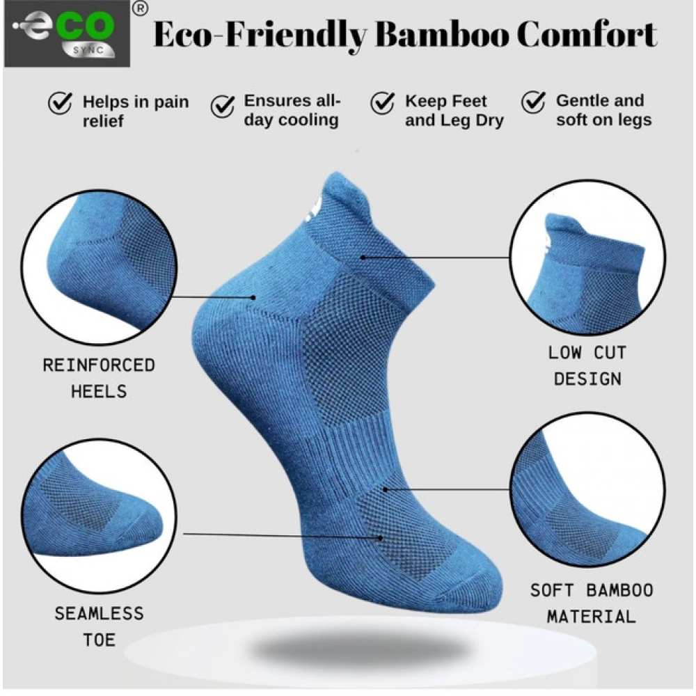 4_Pair Set Unisex Casual Bamboo Cotton Printed Ankle Length Socks (Multicolor) - Image 4