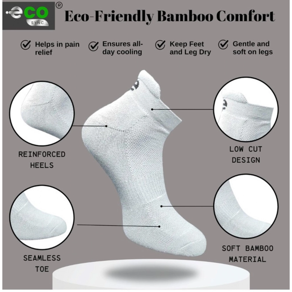 4_Pair Set Unisex Casual Bamboo Cotton Printed Ankle Length Socks (Multicolor) - Image 4