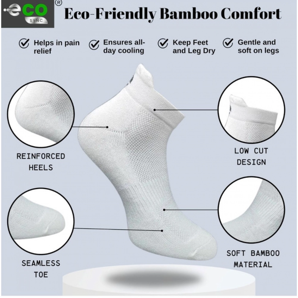 4_Pair Set Unisex Casual Bamboo Cotton Printed Ankle Length Socks (Multicolor) - Image 4