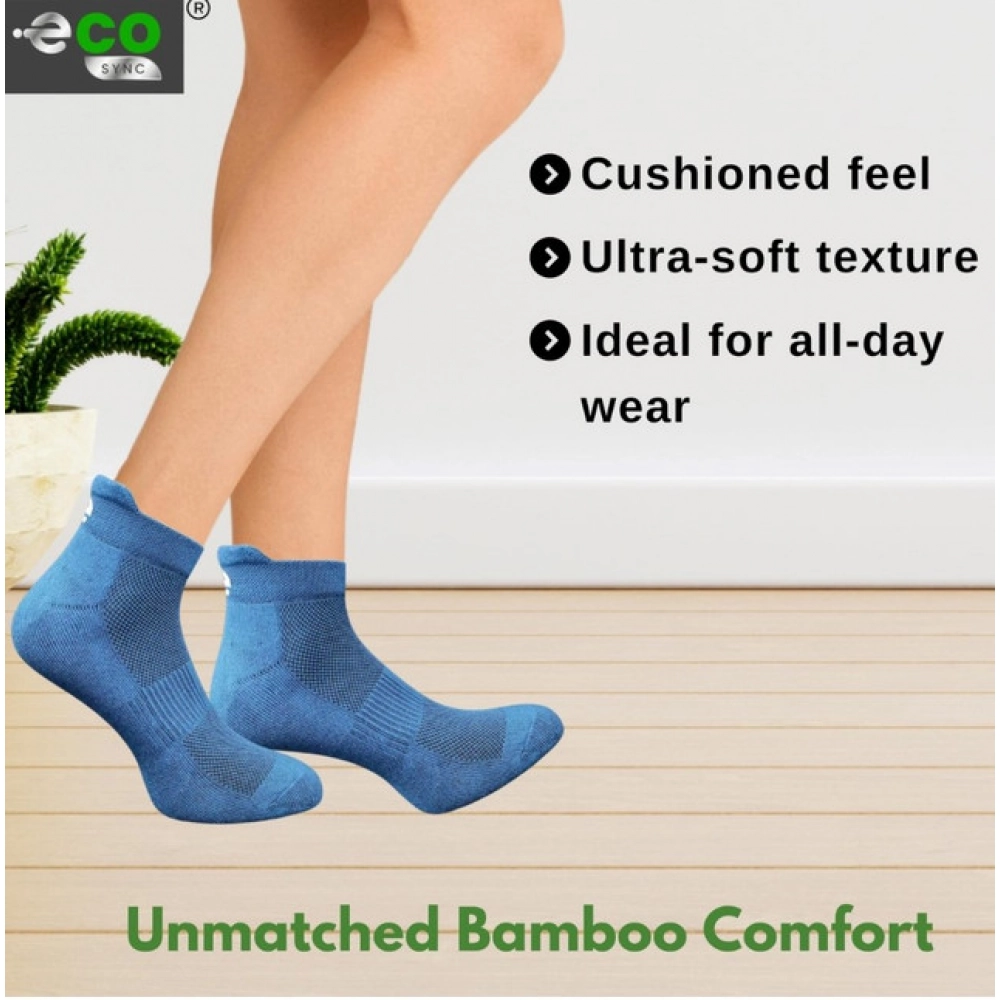 4_Pair Set Unisex Casual Bamboo Cotton Printed Ankle Length Socks (Multicolor) - Image 5
