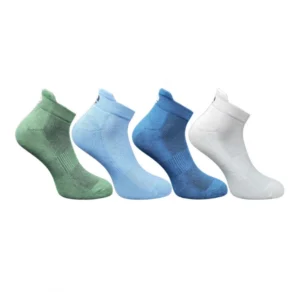 4_Pair Set Unisex Casual Bamboo Cotton Printed Ankle Length Socks (Multicolor)