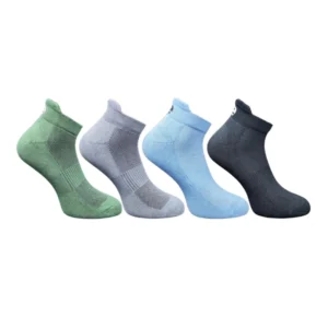 4_Pair Set Unisex Casual Bamboo Cotton Printed Ankle Length Socks (Multicolor)