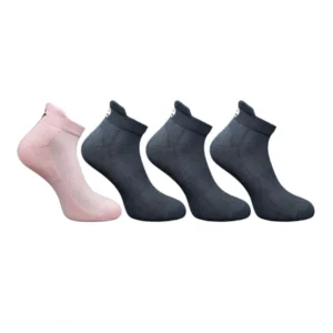 4_Pair Set Unisex Casual Bamboo Cotton Printed Ankle Length Socks (Multicolor)