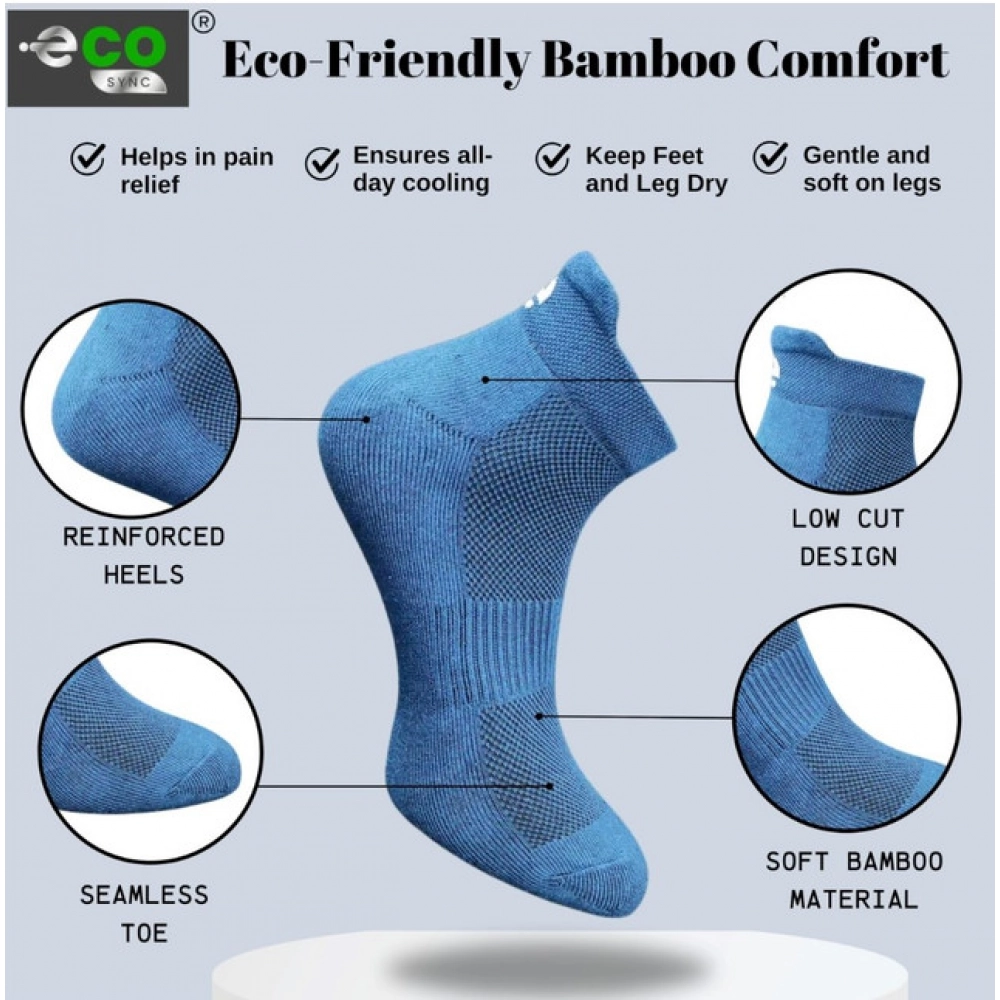 4_Pair Set Unisex Casual Bamboo Cotton Printed Ankle Length Socks (Multicolor) - Image 4