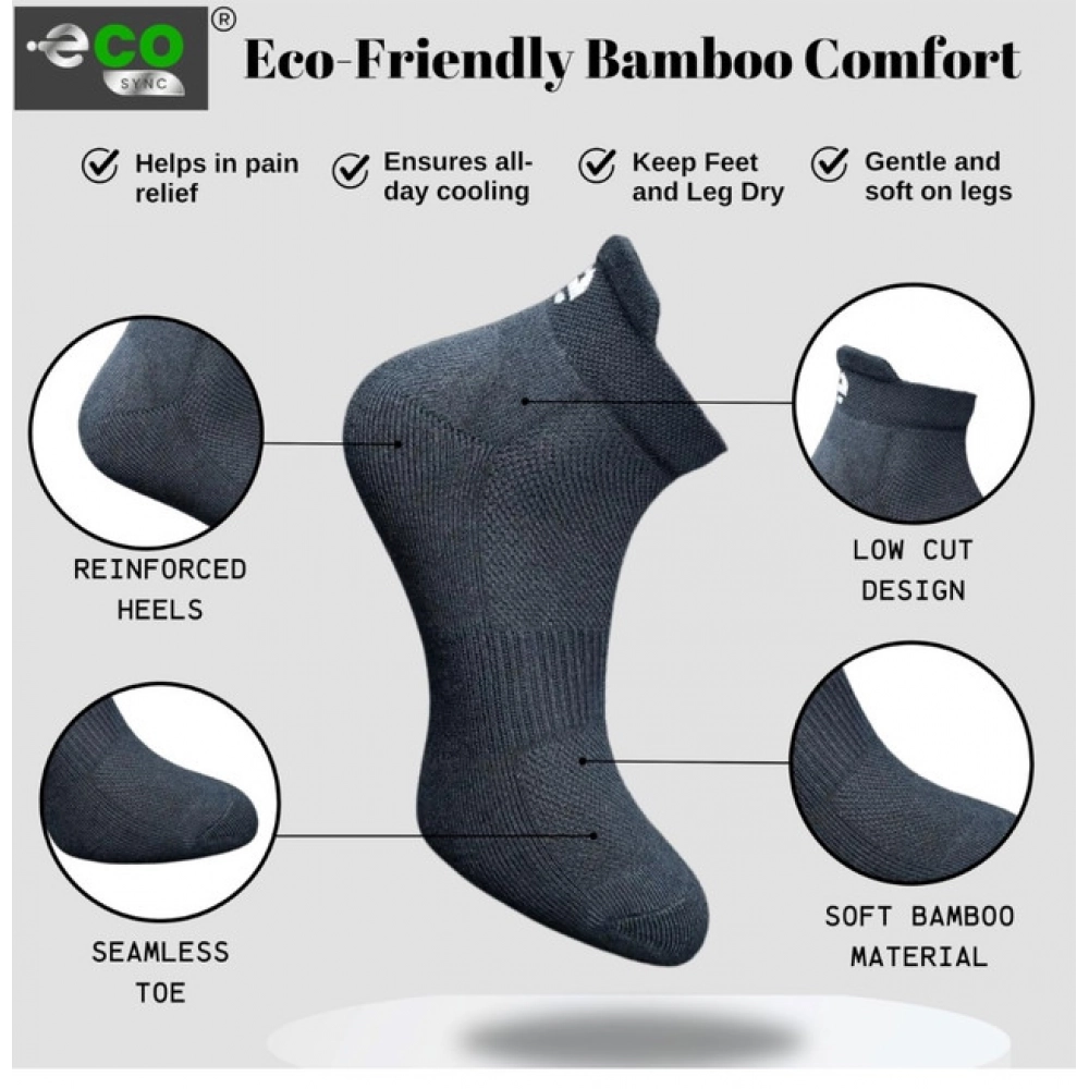 4_Pair Set Unisex Casual Bamboo Cotton Printed Ankle Length Socks (Multicolor) - Image 4