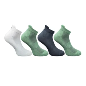 4_Pair Set Unisex Casual Bamboo Cotton Printed Ankle Length Socks (Multicolor)