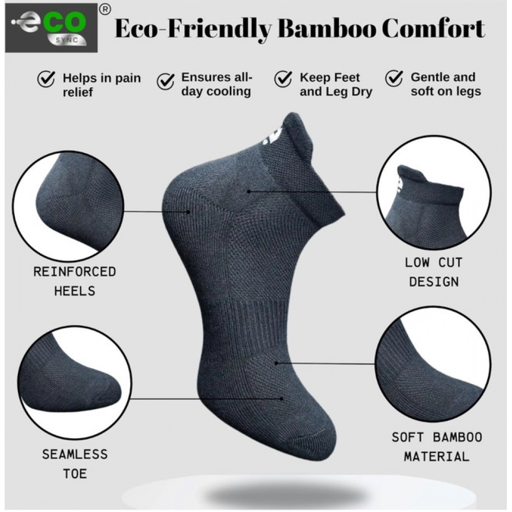 4_Pair Set Unisex Casual Bamboo Cotton Printed Ankle Length Socks (Multicolor) - Image 4