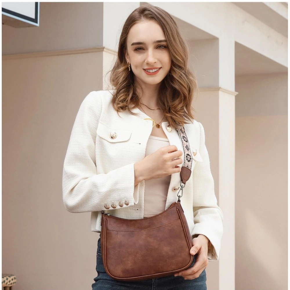 Women's PU Leather Zipper Sling Bag - Image 2