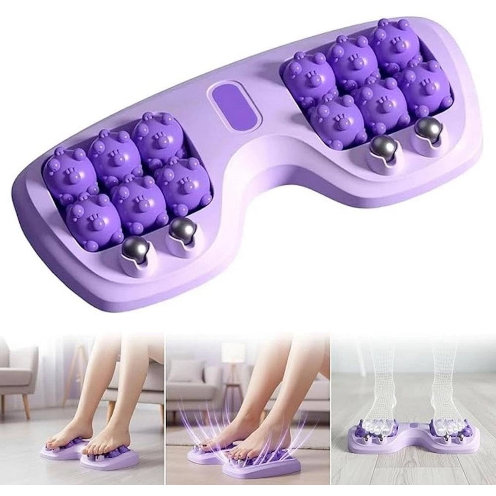 Portable Double Foot Massage Roller Purple