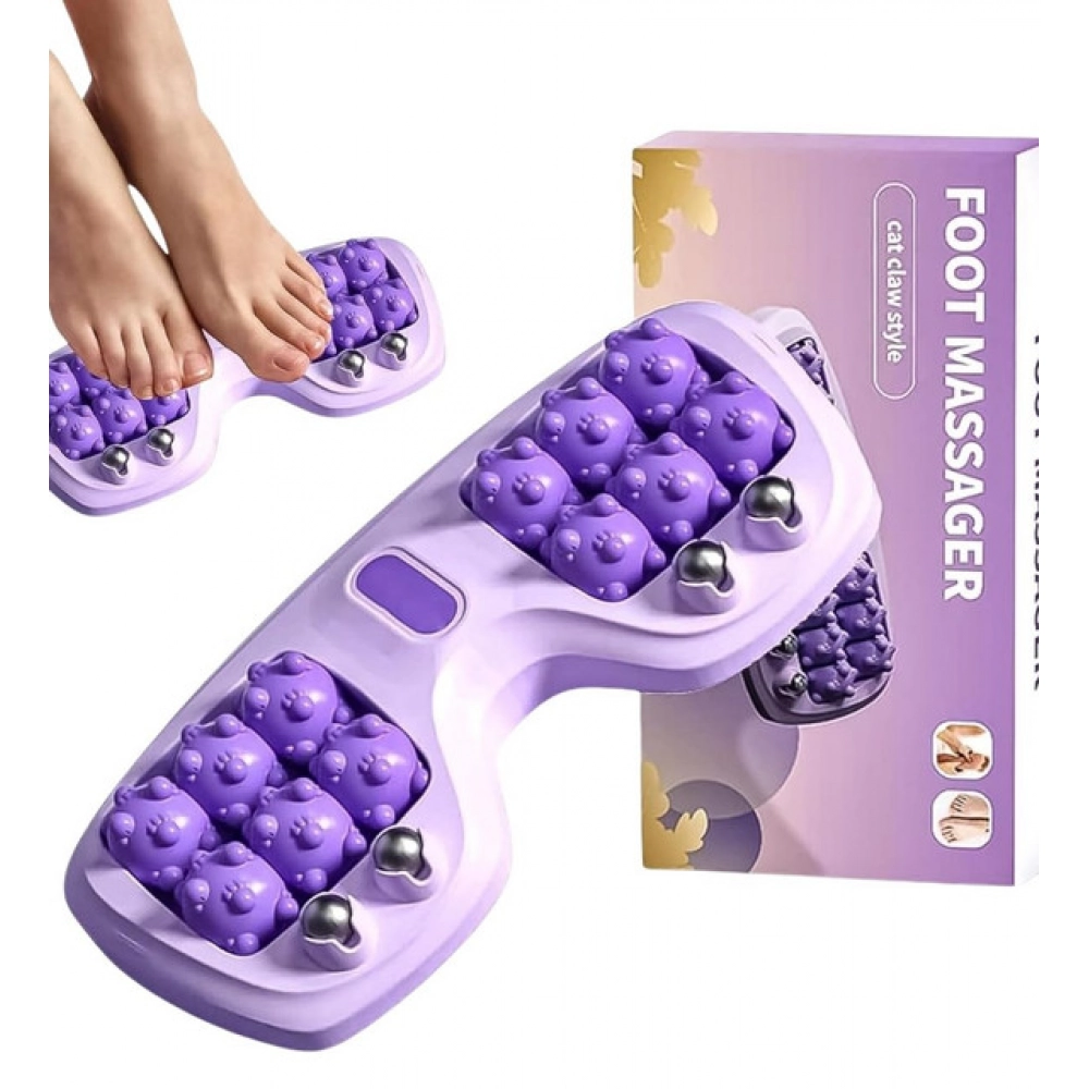 Pack of 2 Portable Double Foot Massage Roller (Purple) - Image 2