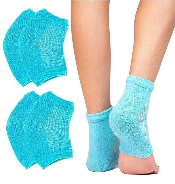 Half Gel Cotton Heel Socks (Blue) - Image 2