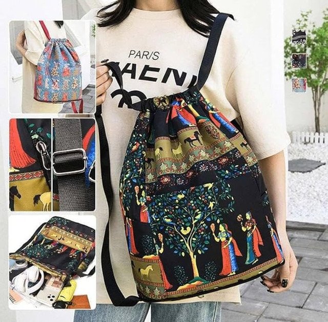 Nylon-Polyester Printed Backpack (Multicolor) - Image 3