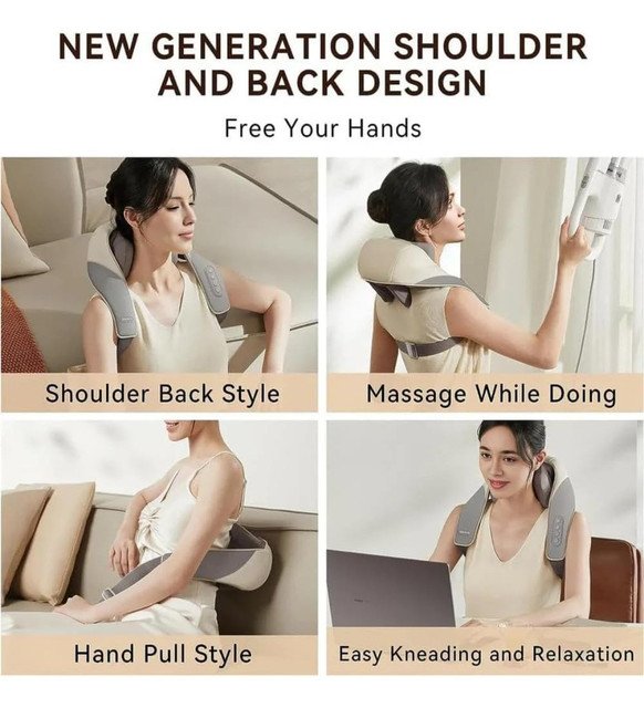 Faux Leather Neck Massager (Grey) - Image 3