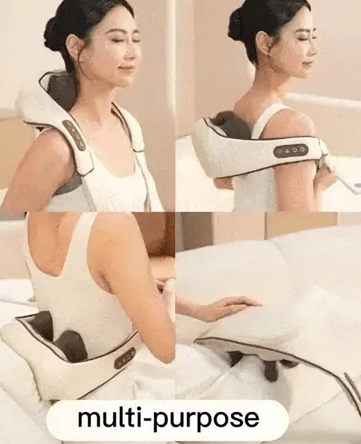 Faux Leather Neck Massager (Grey) - Image 5
